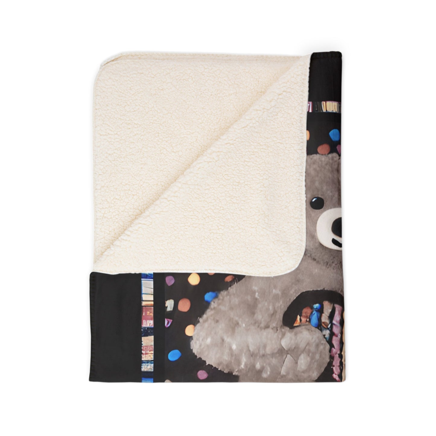 "Gumball Bear"  50" x 60"  Fleece Sherpa Art Blanket