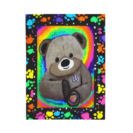 "Cutie Bear"  30" x 40" Velveteen Plush Child's Art Blanket