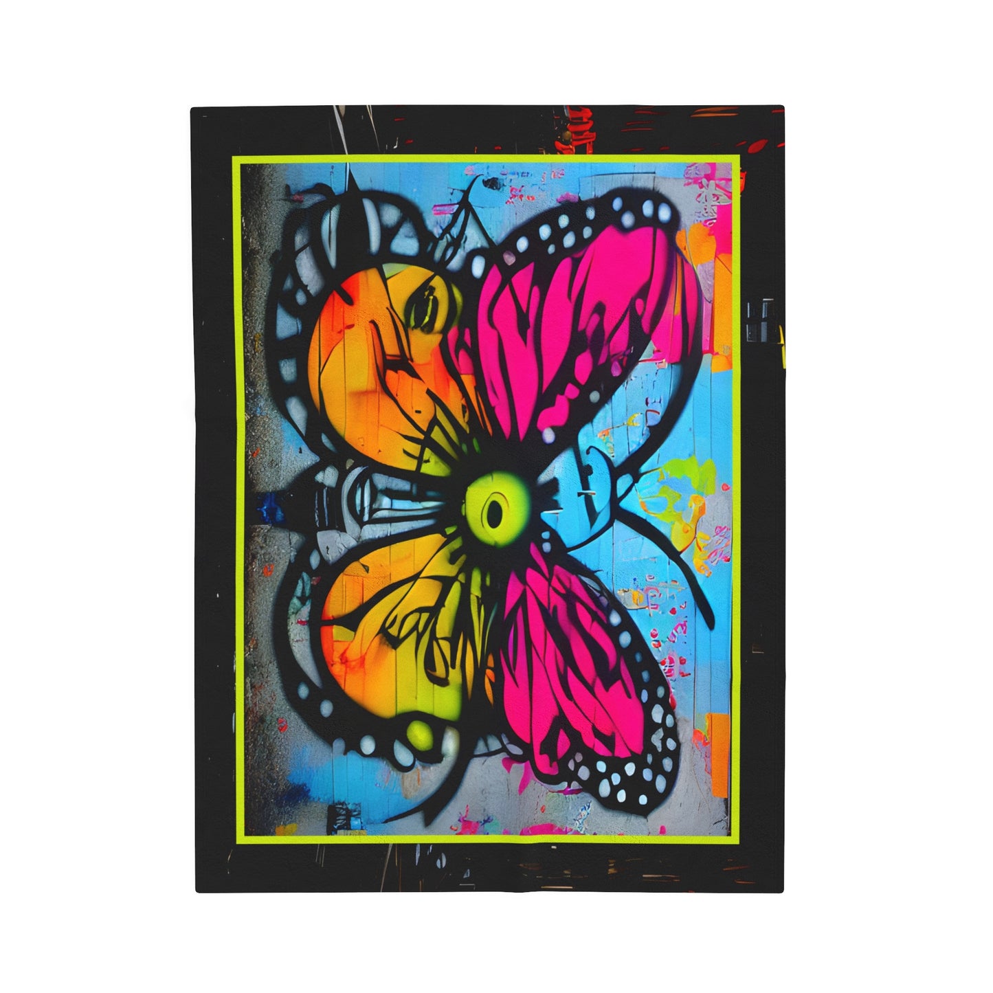 Street Art "Butterfly" 30" x 40" Velveteen Plush Child's Blanket