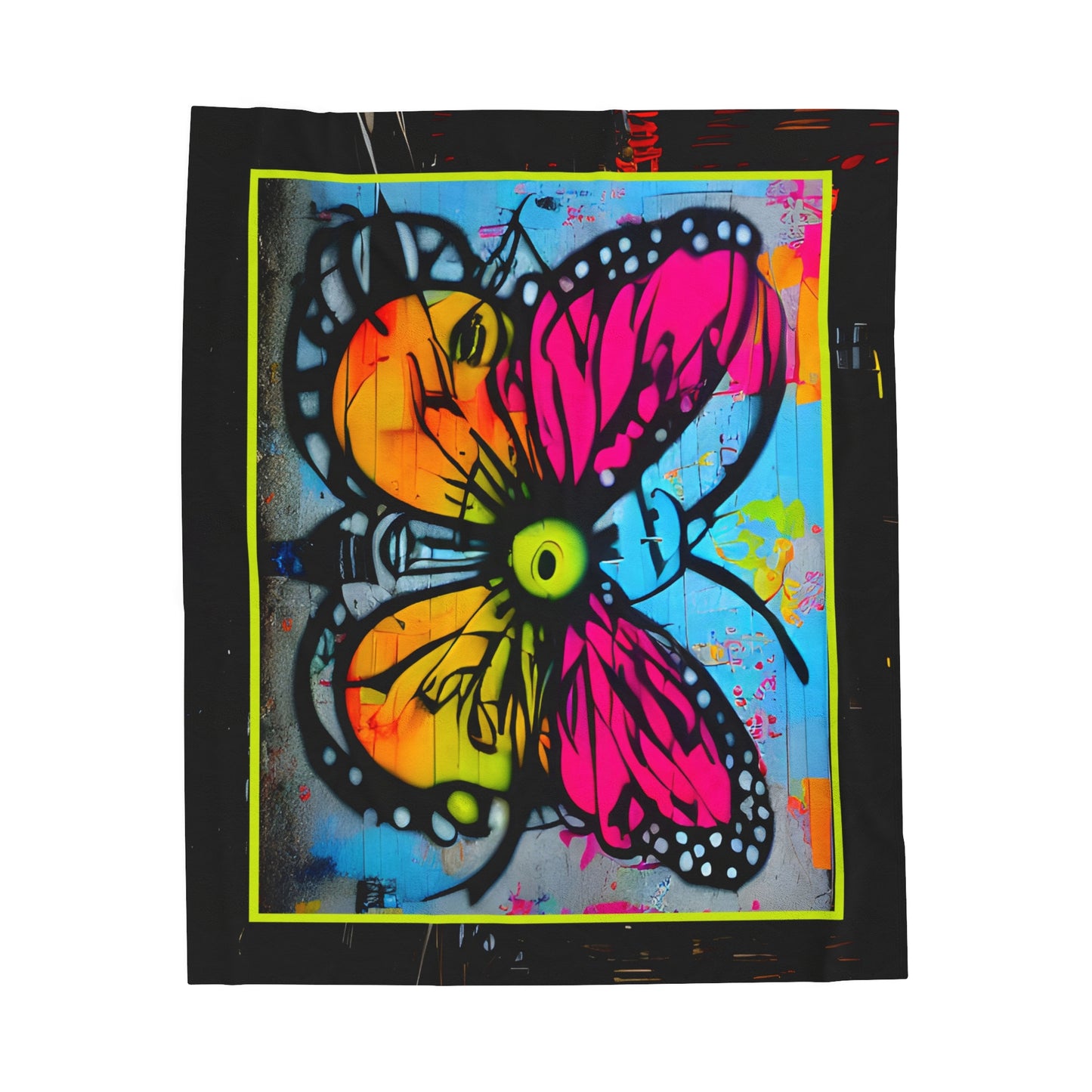 Street Art "Butterfly"  50" x 60" Velveteen Plush Art Blanket