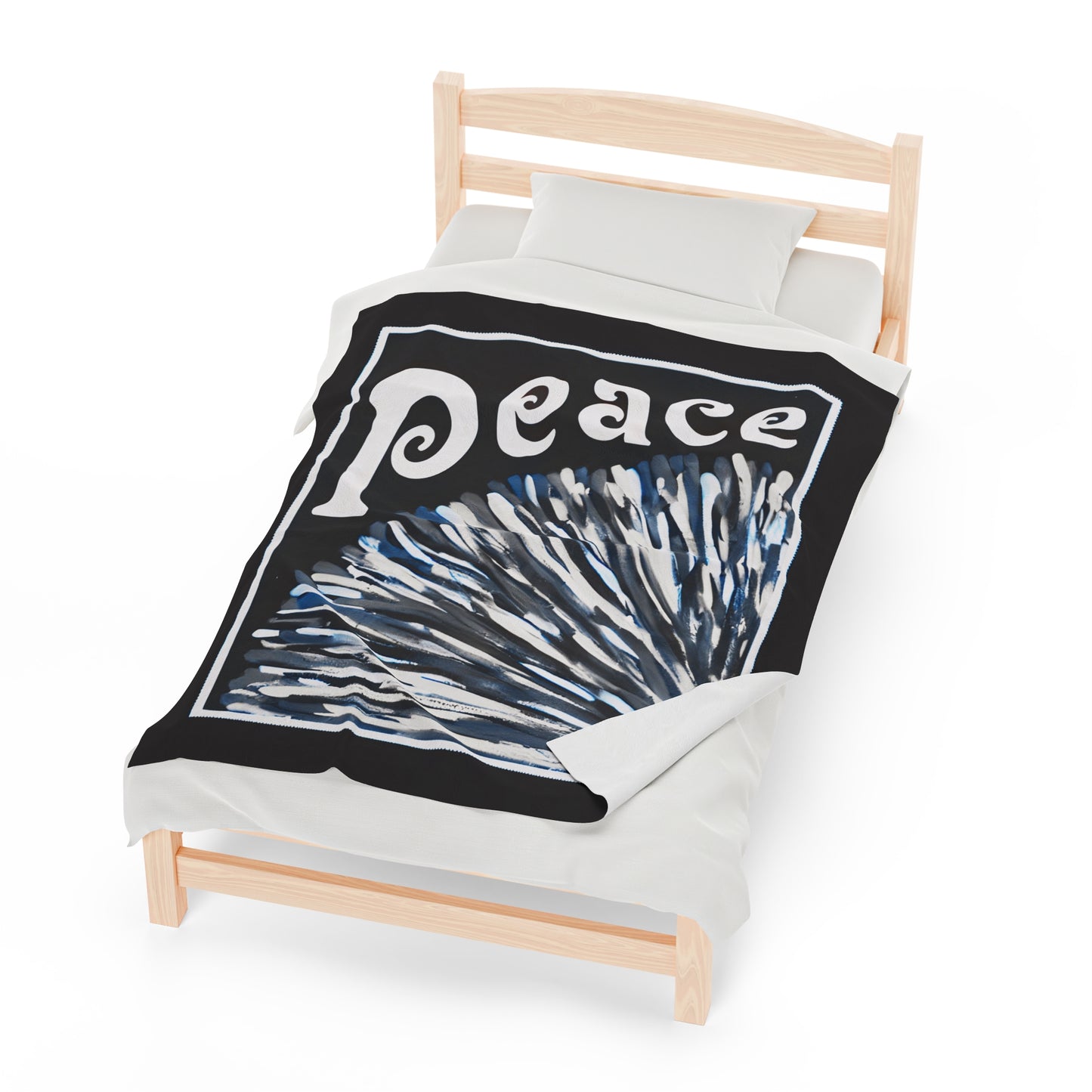 "Peace"  50" x 60" Velveteen Plush Blanket