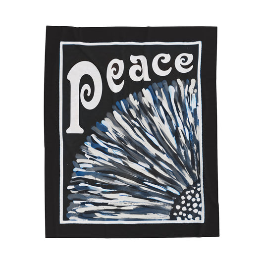 "Peace"  50" x 60" Velveteen Plush Blanket