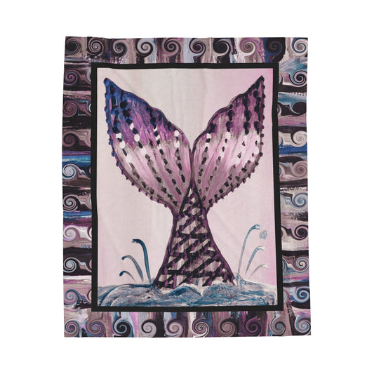 Mermaid Tail   50" x 60" Velveteen Plush Art Blanket