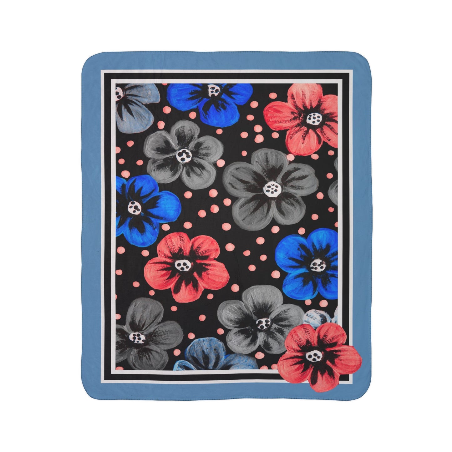 "Art in Bloom"   50" x 60" Fleece Sherpa Art Blanket