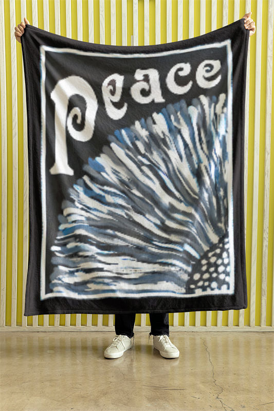 "Peace"  50" x 60" Velveteen Plush Blanket